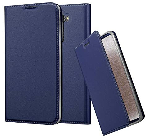 Cadorabo Hülle kompatibel mit LG Stylus 2 aus Premium Kunst Leder Flip Klappbare Stoßfeste Magnetische [Standfunktion] [Kartenfächern] Cover Hülle für LG Stylus 2 Tasche in Blau