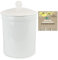 White Ceramic Compost Caddy & 2 Filters - Portland Kitchen Ceramic Compost Bin for Food Waste Recycling