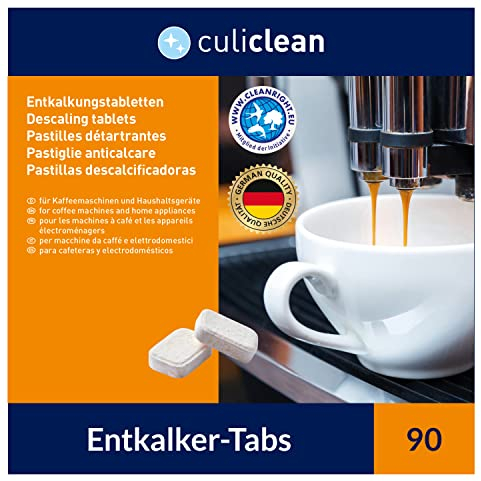 culiclean 90 Entkalkungstabletten Entkalkertabs Entkalker für Kaffeevollautomaten kompatibel mit Jura, Siemens, Nespresso, Tassimo, Miele, Bosch, Dolce Gusto, Sage Kaffeevollautomat