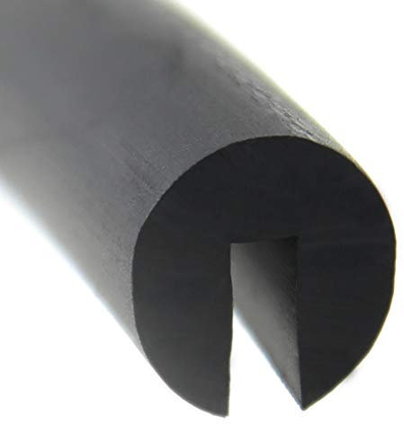 SMI-Fassungsprofil V9 für 3mm EPDM Vollgummi Schwarz widerstandsfähiger Kantenschutz für Scheiben, Fenster, Blech geschlitzte Rundschnur (0,1 m)