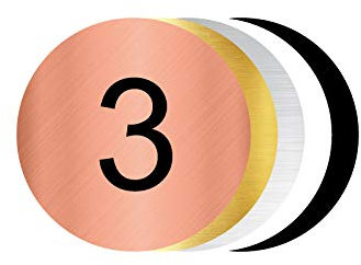 Signalétique.biz France - Plaque Gravée Boite Aux Lettres - Numéro de Maison à Personnaliser - Diamètre 6 cm - Aspect Cuivre Brossé avec Écriture Noir