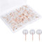 Kissral 100pcs Pinnadeln Rosegold für Weltkarte Pinnwand Kork Pinnadeln Durchsichtig Stecknadeln mit Kopf Kurz Pinnwandnadeln Transparent Großem Kopf Pins mit Kunststoffbox, Büroartikel Nähen Zubehör
