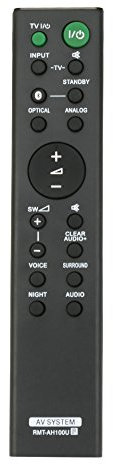 Nuovo RMT-AH100U Telecomando di ricambio - VINABTY RMT AH100U Soundbar Telecomando per SONY RMTAH100U Sound Bar HT-CT180 SA-CT180 SA-WCT180 HTCT180 SACT180 SAWCT180 Remote Control