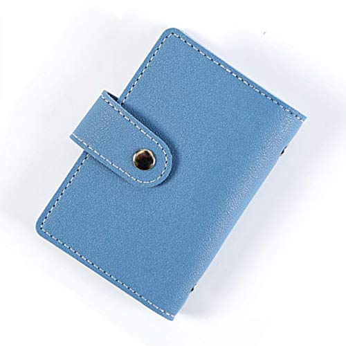 TopHomer Porte-cartes de crédit en cuir PU avec plusieurs compartiments pour cartes de visite, sac portefeuille pour 24 cartes de crédit, bleu, 7.5cmx11cm, Élégant