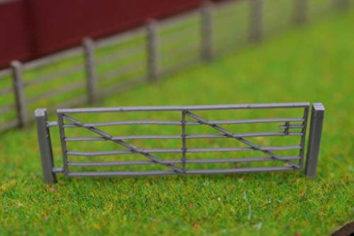 Scale Model Scenery LX238-OO Laser Cut 15ft Galvanised Steel Field Gates (Pack of 5) For OO Scale Model Railway Layouts & 1:76 Diecast Dioramas