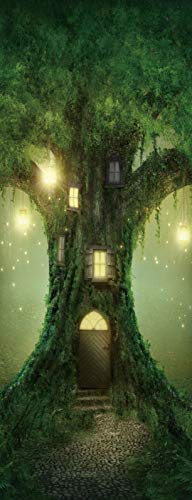 A.Monamour 3D Door Stickers for Interior Doors Fairytale Fantasy Tree House Abstract Art Vinyl Waterproof Self Adhesive Door Mural Decals for Bedroom Office Bathroom 77 x 200 cm