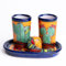 Talavera mexikanische Tequila-Gläser, Schnapsgläser und Salzstreuer, Set mit 4 Stück, authentisches Handwerk, Kunsthandwerk, Kaktus-Design, handbemalt, Heimdekoration, Cinco de Mayo Scotch Tequila