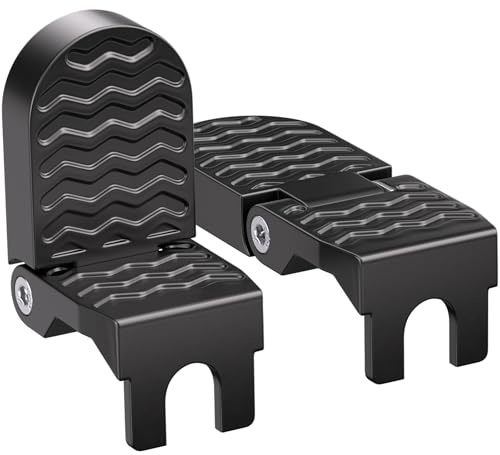 TOBWOLF Lot de 2 pédales arrière pour vélo électrique avec fente en U - Repose-pieds en aluminium de 14 mm - Repose-pieds antidérapants pour vélo électrique, VTT, vélo pliable