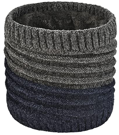 Schal Damen Herren Schlauchschal Winter Schal Warm Loop Schal Nackenwärmer Halswärmer Dick Fleece Schal Strick Halstuch Sport Schal für Männer Frauen Jungen Motorrad Fahrrad Ski(Dunkelgrau)