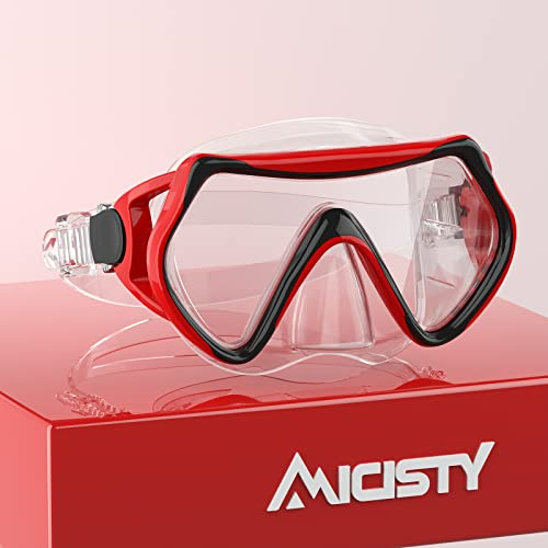Erwachsene Taucherbrille Professionelle Schnorchelbrille180° Panorama Anti-Fog Schwimmbrille Tempered Glas Tauchgerät Maske Verstellbares Silikonband für Schnorcheln Schwimmen
