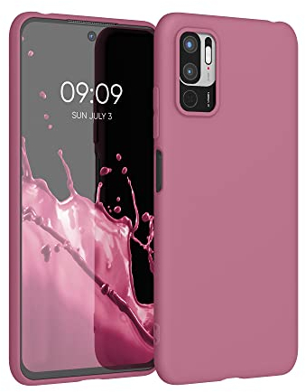 kwmobile Hülle kompatibel mit Xiaomi Redmi Note 10 5G Hülle - weiches TPU Silikon Case - Cover geeignet für kabelloses Laden - Dark Rose
