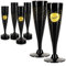 com-four® 16x flûtes à champagne réutilisables - flûtes à champagne en plastique noires et empilables pour les fêtes, le camping et les déplacements - flûtes à champagne [la sélection varie]