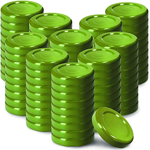 KADAX Schraubdeckel fi43 mm, Twist-Off-Deckel Set aus Metall, passend für 40ml Gläser, Ersatzdeckel mit 4 Einrastzähnen, Deckel für Sturzgläser, Flaschen und Einmachgläser (100 Stück, Grün)