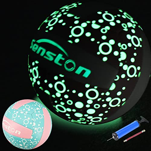 Senston Volleyball Leuchtender Beachvolleyball als Geschenk Size 5 für Strand, Garten und Bad