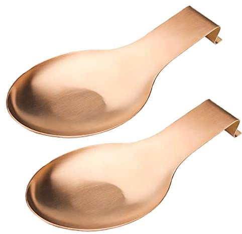 Spoon Rests for Kitchen, Utensil Rests Stainless Steel Spoon Holder Kitchen (Rose Gold)