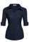 Hotouch Bluse Damen Elegant 3/4 Ärmln Blusen V-Ausschnitt Slim Fit Hemdbluse Geknöpfte Tunika Hemd Baumwolle Frauen Shirt Sommer Navyblau L
