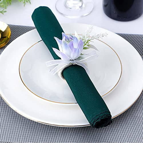 Fofetbfo Set mit 12 Blumen Serviettenringe Künstliche Seerose Lotus Serviettenhalter Ringe Tisch Serviettenhalter Schnallen für Hochzeit Valentinstag Geburtstag Party Abendessen Tischdekoration