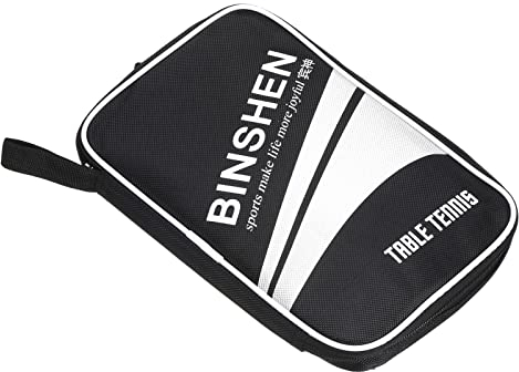 PATIKIL Tischtennis Paddel Koffer, Tischtennisschläger Etui Softabdeckung Behältertasche Mesh für Sportzubehör, Schwarz