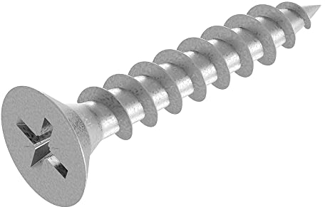 SECCARO Spanplattenschraube 5 x 30 mm, Stahl verzinkt, Holzschraube mit Vollgewinde, Kreuzschlitz/PZ, 250 Stück
