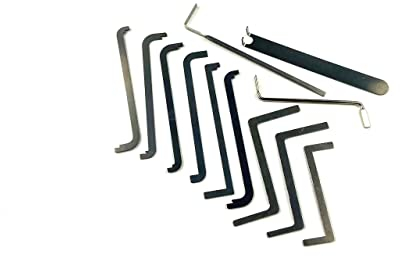 TPM Go Lock Pick Tensioner Locksmith Crowbar Set with 1pcs Car Pick Tension Tool Push Rod Kit for Opening (12PCS)