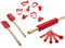 Prestige Juego de utensilios de cocina Disney Bake with Mickey Mouse con juego de cucharas medidoras, juego de 2 espátulas de silicona, rodillo de silicona y cortador de galletas, juego de 4