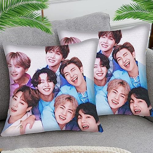 Kissenbezüge 45x45cm Kissenbezug Deko Kissenhülle Kissenbezug BTS Boy sty79 2er Stück Baumwolle und Leinen Kissenhüllen Passend Für Wohnzimmer Garten Kissen Dekor