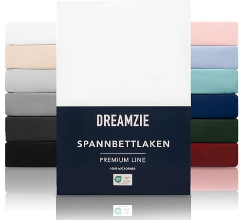 Dreamzie Drap Housse 80x200 cmpour Matelas Épais jusqu'à 33 cm - 100% Polyester Microfibre - Blanc Certifié sans Produits Chimiques (Oeko TEX), Drap Housse avec Élastique Complet