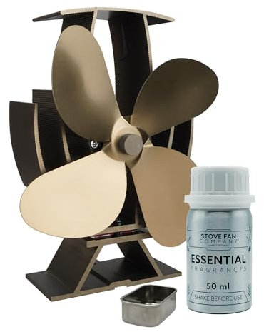 Forest Master - SuperFast Mini Semi-Heated Stove Fan - Compact Heat Circulator for Wood Burners and Fireplaces (Bronze)