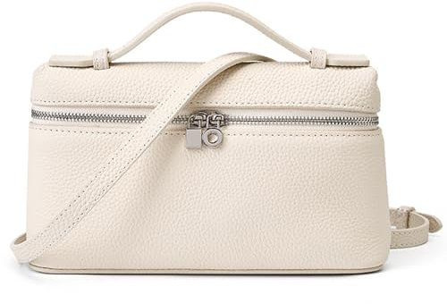 Rejolly Umhängetasche für Damen, kleine Tasche mit Tragegriff oben, Designer-Umhängetasche, ruhig, luxuriös, Leder, trendige Geldbörse, Cremeweiß