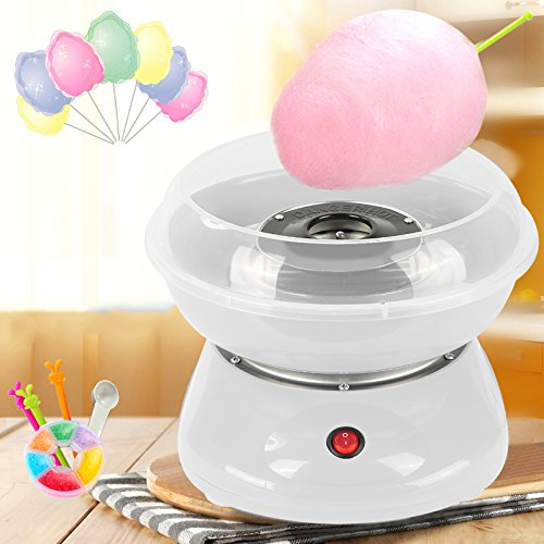 Machine à barbe à papa professionnelle en coton - Pour la maison, les enfants - Cadeau de fête - Cotton Candy Floss Machine,Électrique Candy Floss Maker Anniversaire Enfant (Blanc)