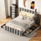 Polsterbett 140 x 200cm Doppelbett, Polsterbett mit vier Schubladen, Polsterbett mit LE/D,PU (Grau - A, 140 x 200cm)