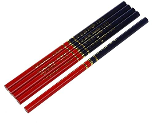 Porgeel Rote und blaue Färbung Express Twin Points Check-Bleistift Dual Colored Double Ended Hb Stifte Marker Stiftholz Basis 5pcs