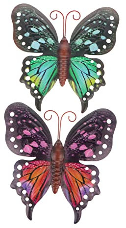 Zerodeko 2stücke Schmetterlingswanddeko Aus Schmiedeeisen Schmetterlingshandwerk Wandkunst Wohnraumdekor Kreatives Schmetterlingsdekor Für Innenhof Und Home Decor