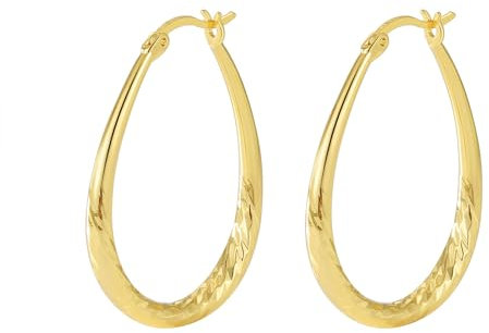 KnSam Vergoldet Ohrstecker Weihnachten, Groß Rund Creole, Zierliche Ohrringe Hängend Schmuck Für Frauen Mädchen, Gold