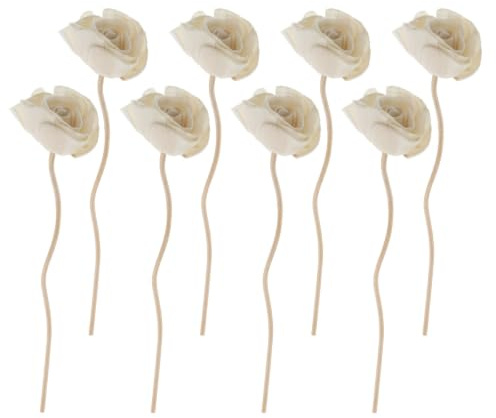 Set Di 8 Bastoncini Diffusori Di Aroma in Legno Di Rosa - Ideali Per Olio Essenziale e Fragranze Per La Casa - Bastoni Di Rattan a Forma Di Fiore Per
