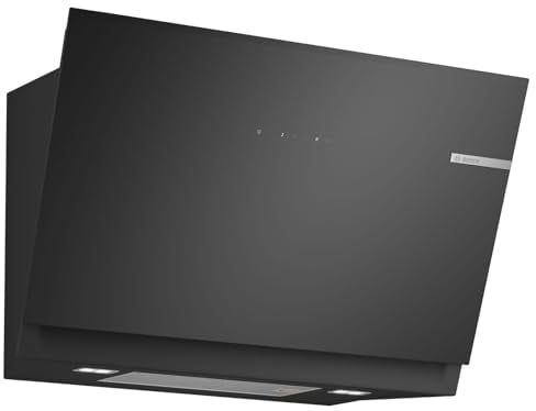 Bosch DWJ81AN60, Hotte murale Série 6, 4 vitesses d'aspiration dont 1 intensive, 80cm, Noir avec finiton en verre