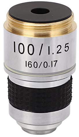 Objectif de Microscope, Objectif de Microscope Achromatique de Taille RMS 100X Objectif Professionnel 100X, Pièces de Microscope, Recherche sur Les Cellules Physiques et Chimiques
