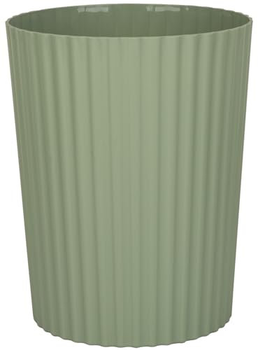 JiatuA Small Trash Can Plastic Wastebasket Round Garbage Container Bin for Bathroom, Kitchen, Bedroom, Home Office, College Dorm, Green