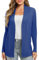 EXCHIC Donna Casuale Manica Lunga Lavorare a Maglia Cardigan Leggero Comodo Fronte Aperto Maglioni Lunghi con Tasche(S, Blu Reale)