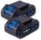 Scheppach Akku Set 2X 2 Ah Lithium-Ionen-Akku 20V Ersatzakku | 20V-IXES-Serie | Ladezeit ca. 35–60 Min (je nach Ladegerät) | 3-stufige LED-Anzeige | Staub- & korrosionsgeschützt