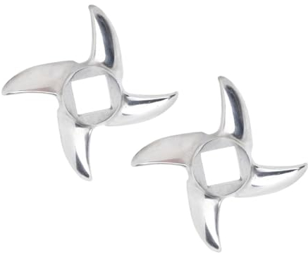 12# Meat Grinder Blade Stainless Steel, 2 Pack Metal Meat Grinder Knife Cutter Replacement Meat Grinder Discs Blades for Electric or Manual