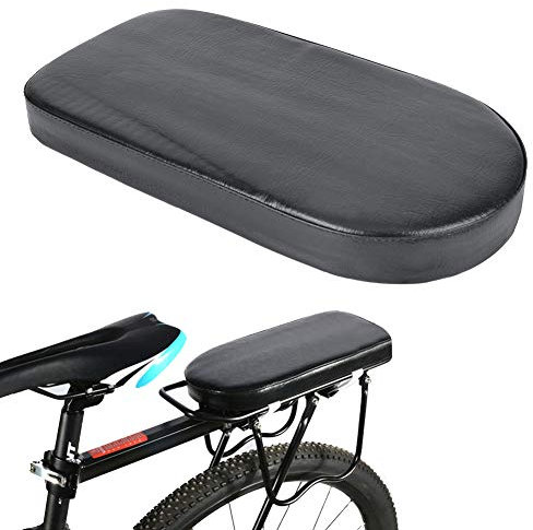 Schwarzes, Komfortables, Stoßfestes PU-Kissen für den Fahrrad-Hintersattel-Sitzbezug, Einfache Installation, Ergonomisches Design, Dicker Innenschwamm mit Stabilem (Halbrunde