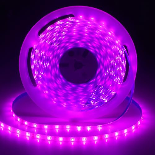 iNextStation 24V LED Streifen Rosa Violett, 10M/600 LEDs SMD 2835 Schneidbar LED Strip IP65 Wasserdichtes Selbstklebend LED Leiste Band für DIY Innen Küche Weihnachten Deko, Kein Netzteil/Stecker