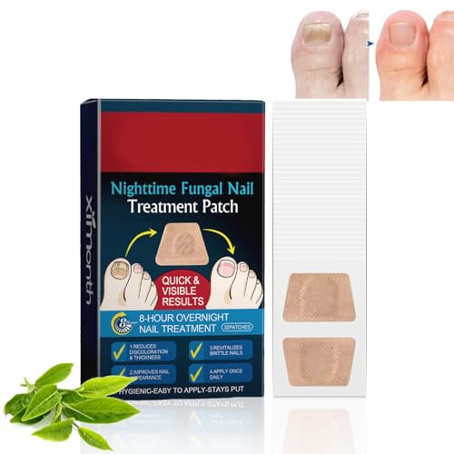JORUN 64 Pcs Fungal Nail Treatment Nail Repair Patches - Fungal Nail Treatment for Toenails Extra Strong 8 Hours Nighttime Renewal - Natural Keratin Toe Nail Fungal Treatment Patch