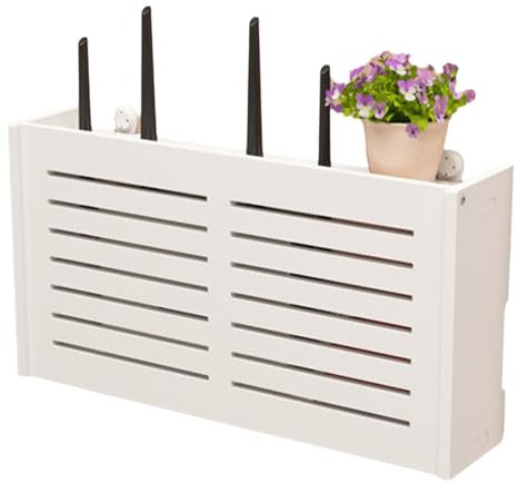 Onxyrbyte WiFi Router Aufbewahrungsbox,Router Aufbewahrungsbox Regal,Router Regal Stehend,WäRmeableitung Und BelüFtung,Blockiert Nicht Das Signals,Von Routern Set-Top-Boxen Festnetztelefonen