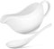 PAMINGONO Ceramic Gravy Boat with Ladle Moderate Capacity Sauce Container for Gravies Condiments and Dressings Unique Design with Easy Pour Spout Dishwasher Safe Serving Bowls for -Term Use
