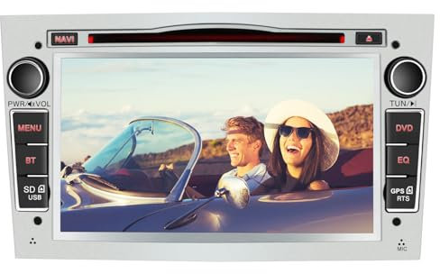 AWESAFE 2Din Radio für Opel Corsa Astra Zafira Vectra Meriva Tigra Twintop 2DIN Radio mit CD-Laufwerk 7 Zoll Touchscreen - Silber