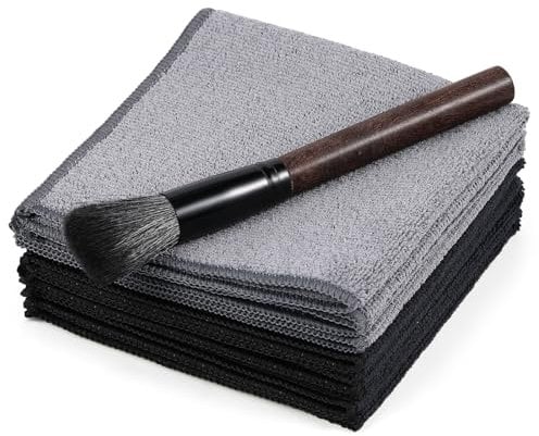Panelee 5 Stück Barista Tuch 1 Stück Barista Pinsel Set Enthalten 30 x 30 cm Barista Lappen und Kaffee Reinigungsbürste Barista Reinigungs Set Barista Zubehör für Kaffeemühle