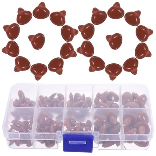 Operitacx 100stücke Sicherheitsnasen Aus Kunststoff Und Harz Für Stofftiere Und Puppen Geeignet Als Bastelzubehör Und Dekor Für Kinderarbeitsstätten Und Eltern-Junge Mädchen-Gruppen