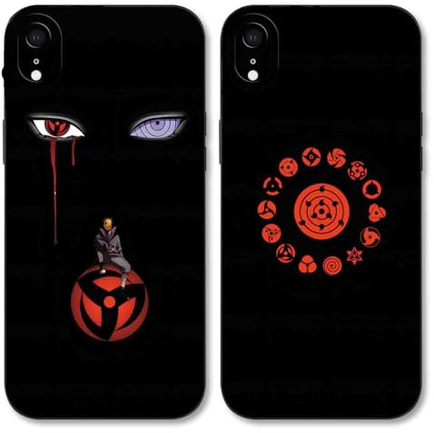 2 Stück Handyhülle für Apple iPhone XR Hülle 6.1 Zoll, Phone Case Anime Naruto Akatsuki mit Muster Designs Manga Mädchen Junge Schutzhülle Stoßfest TPU Weich Ultra Dünn Cover Überlegener Schutz